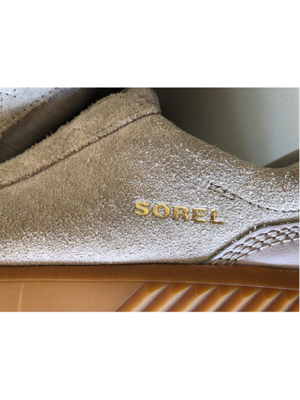 Size 8.5 Sorel Ona Ave Tan Suede Slip On Shoes Gorpcore Earthy Sporty Eco - Picture 8 of 12
